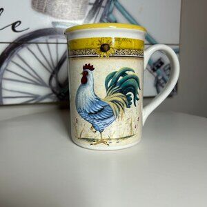 Gibson Rooster Coffee Cup 12oz Daybreak Golden Tan Ceramic